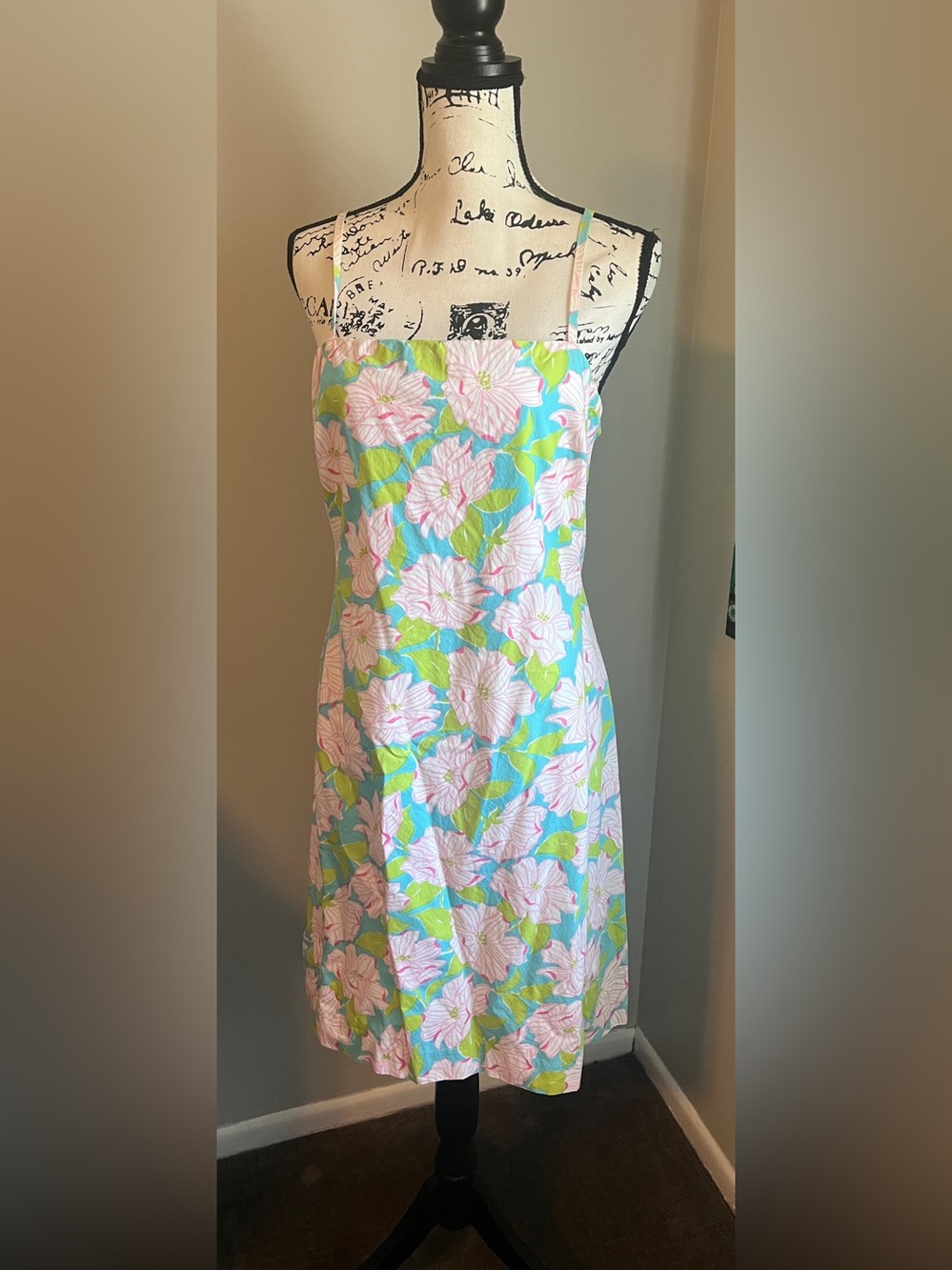 Ralph Lauren Strapless Floral Dress in Pink, Blue & Green Size 10